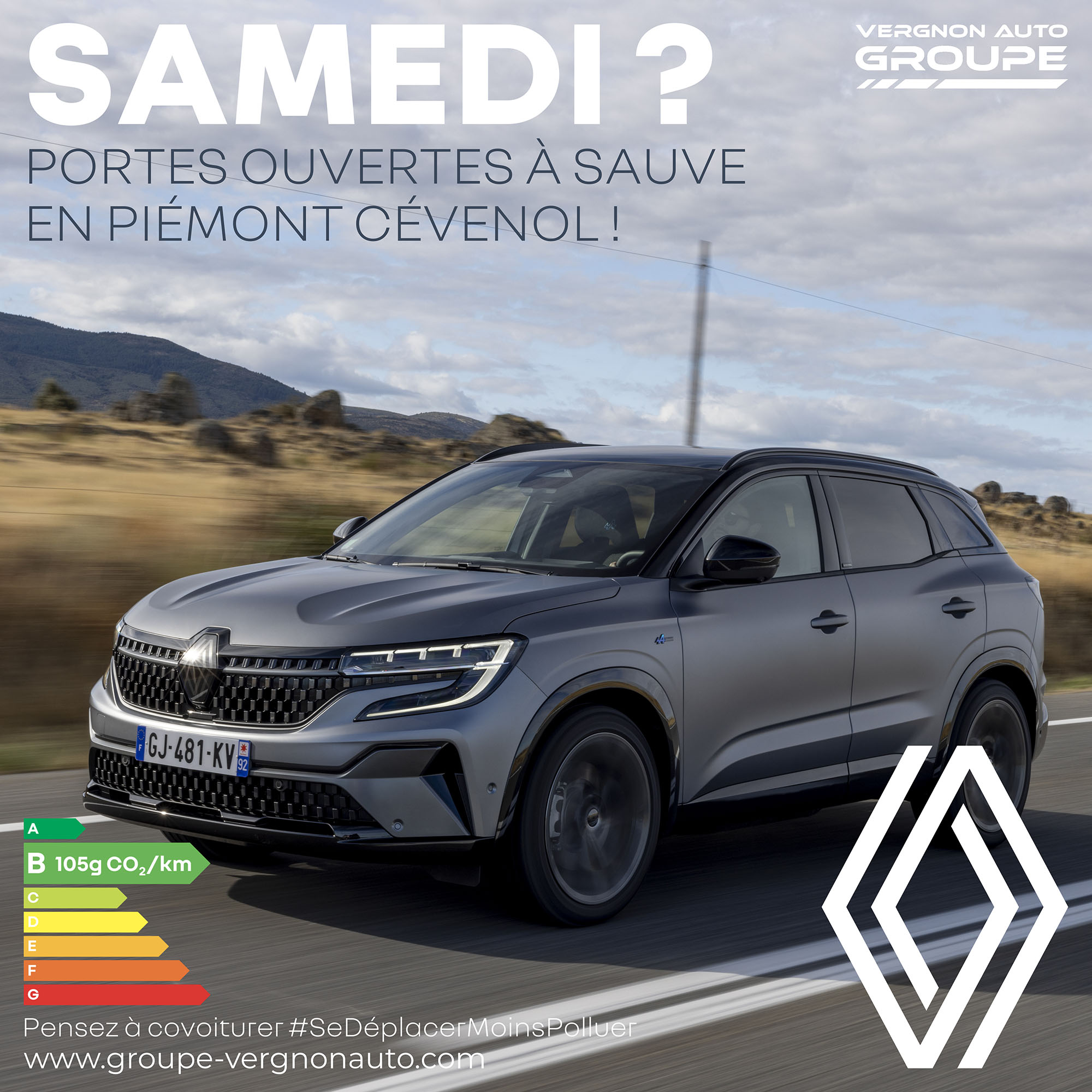 Samedi 10 juin 2023, portes ouvertes Renault à Sauve, dans le Gard ! Neuf et occasion, venez profiter de nos offres !