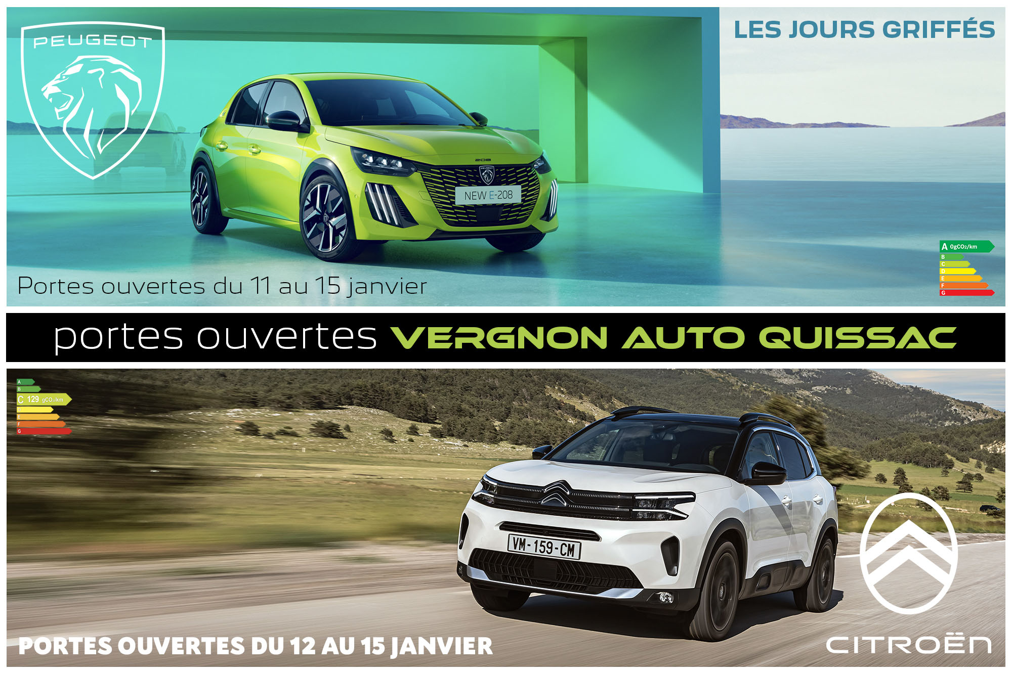 Portes ouvertes janvier 2024 Peugeot Citroën Quissac Piémont cévenol Gard 30 Languedoc Occitanie
